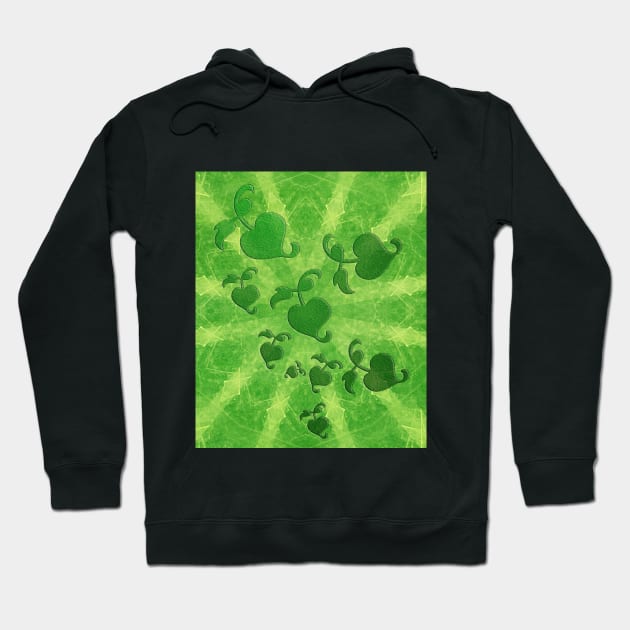 Abstract leaves on green kaleidoscope Hoodie by hereswendy